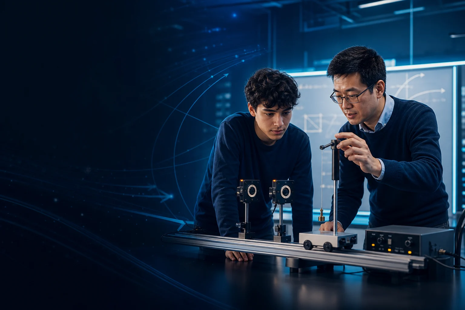 A-Level 物理教师与学生完成力学实验